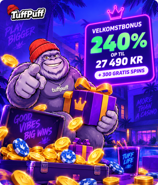 TuffPuff registrering med 240% bonus + 300 gratis spins